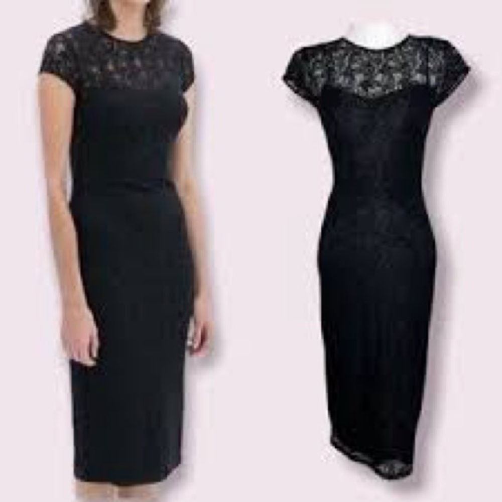 NWT; Zara black Lace  bodycon  Dress ⚫️